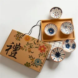 Luxury Baby Adult Dish Ceramic Japanese Style Cute Tableware Set Underglaze Color Process Fruit Food Feeding Bowl Gift Creative