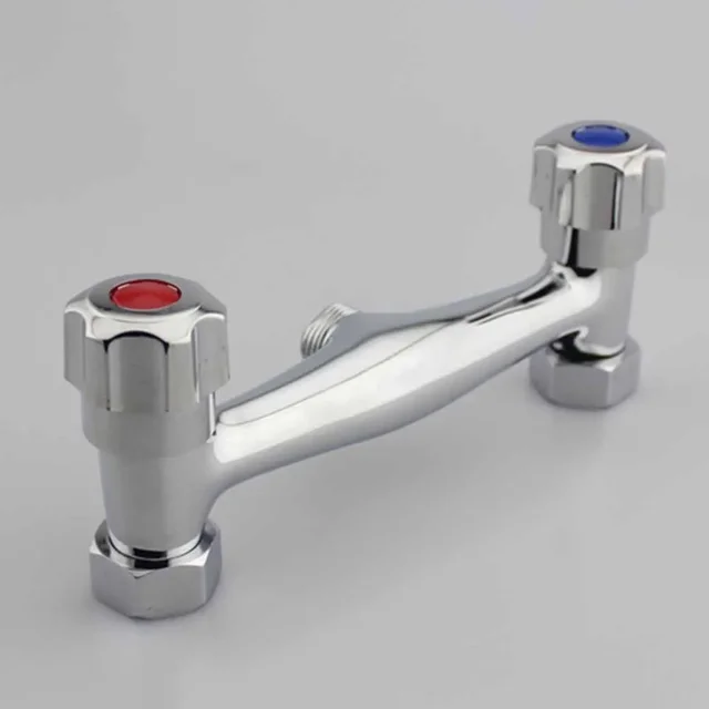1PCS Shower Mixer Tap Copper Chrome Cold and Hot Twin Outlet In Wall Style Faucet For Bathroom Bar Kitchen Anti-reflux Tap 4