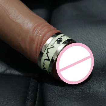 Penis Bondage Ring Luminous Glans Cock Ring Metal Penis Ring Lasting Erection Delay Ejaculation Constraint Sex Toys for Men 18 5