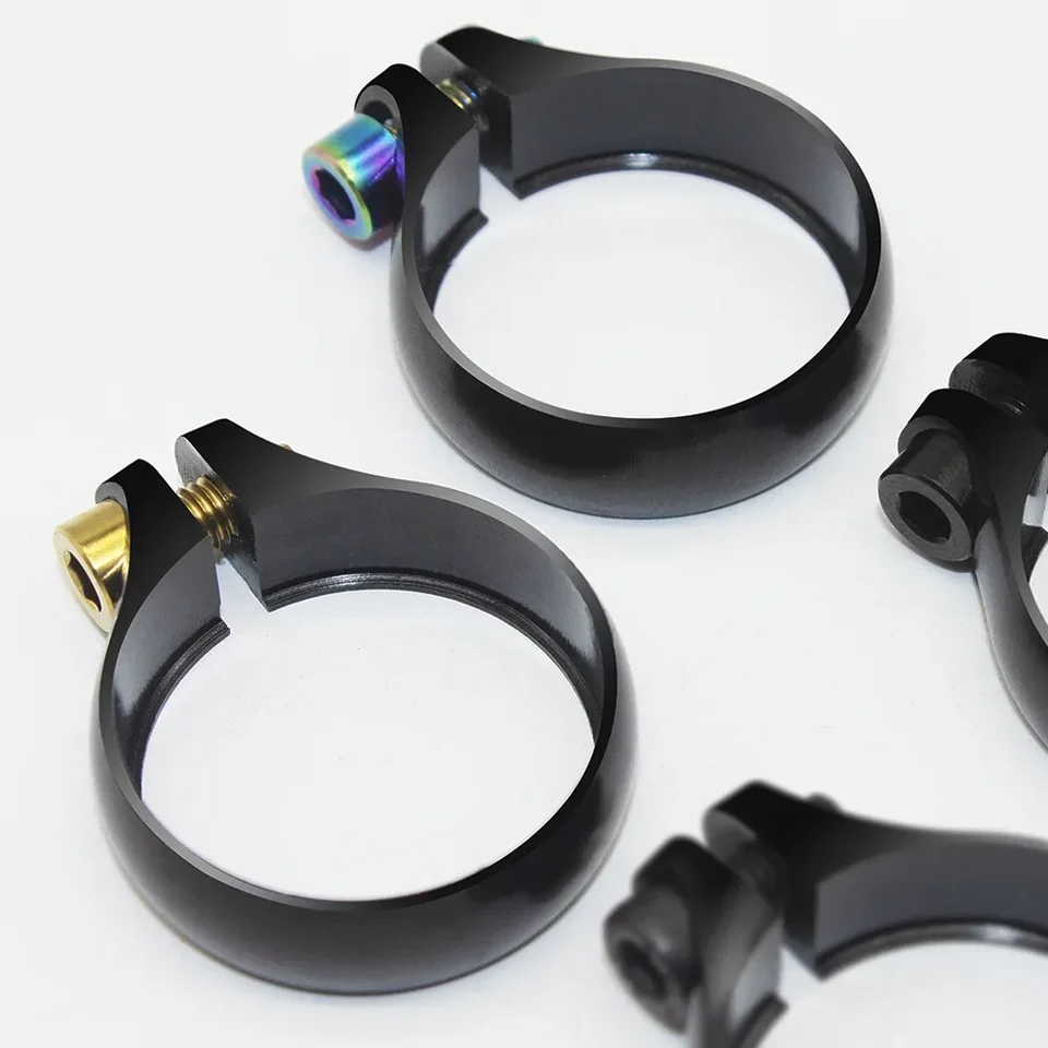 Collier De Selle Vélo Rapide 34.9mm - Pince Dégagement Rapide Vis Titane Pour VTT, Route, Pliable