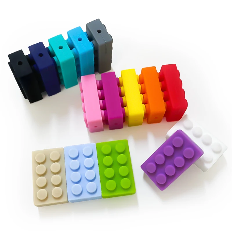 10pcs New Silicone Building block beads For Jewelry Making DIY Pacifier Chain Necklace Bracelet Jewelry Accessories