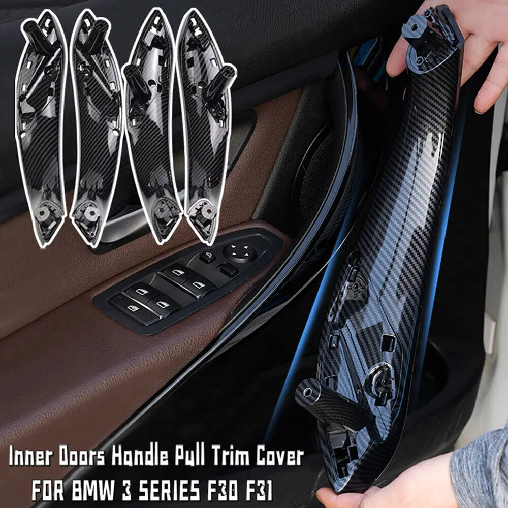 

4PCS Set Carbon Fiber Inner Doors Handle Pull Trim Cover For BMW 3 series 2013-2018 F30 316d 318d 320d F31 320i 325d 51417279312