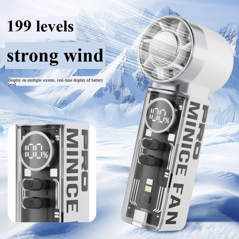 Ice Cooling High Speed Semiconductor Handheld Fan With Display_voghion.com