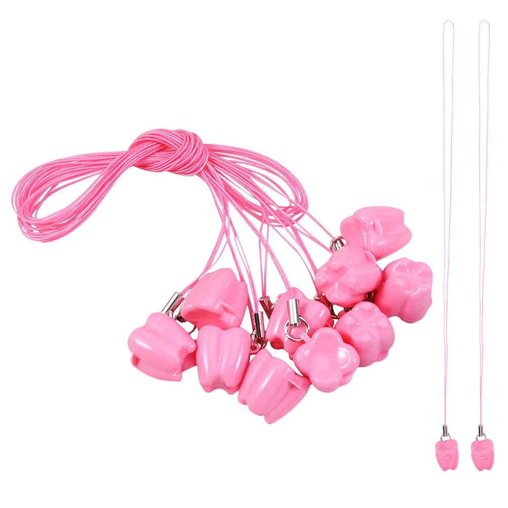 

12 pcs Kids Tooth Holder Milk Tooth Case Tooth Necklace Plastic Milk Tooth Storage Boxes