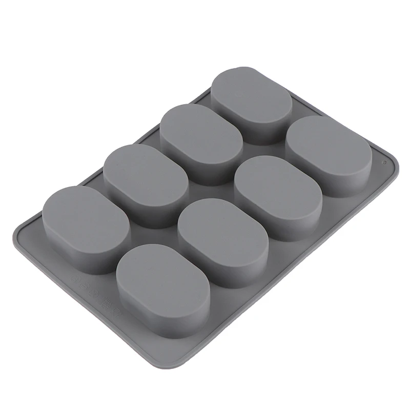1pc Silicone Cake Mold Hand Soap Mold 8-hole Oval Jelly Soap Gifts Handmade Accessories