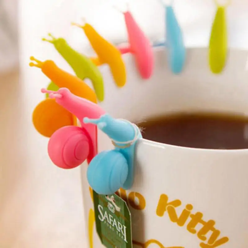 Silicone Tea Bag Holder 20/15/10/5/1PCS Cute Snail Shape Gift Set