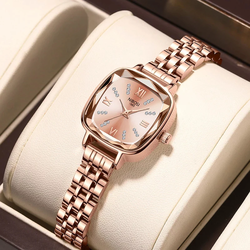 NIBOSI New Fashion Women Watches Top Brand Luxury Rose Gold Quartz