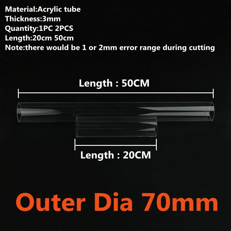 High Transparent Acrylic Tube for Aquarium or Garden Irrigation