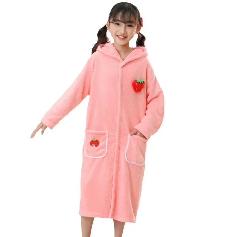 Children's Bathrobe Coat Swimmable Bath Towel Absorbent Winter Baby Sleepwear Soft Comfortable Home Clothes for Boys And Girls