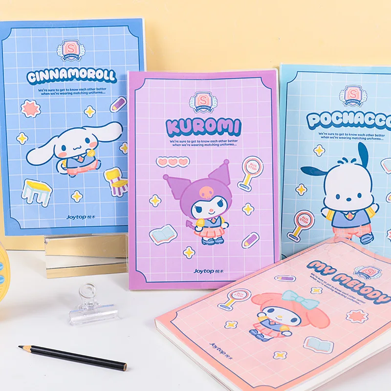 

Блокнот Kawaii Sanrio, 4 шт., Kuromi Mymelody Cinnamoroll почтовый мультяшный аниме B5 дневник, ранний дневник, студенческие подарки