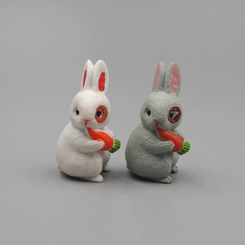 Cute Mini Rabbit Decoration 12Pcs Miniature Hare Animal Figurine Bunny Garden Ornament Micro Landschaft Craft