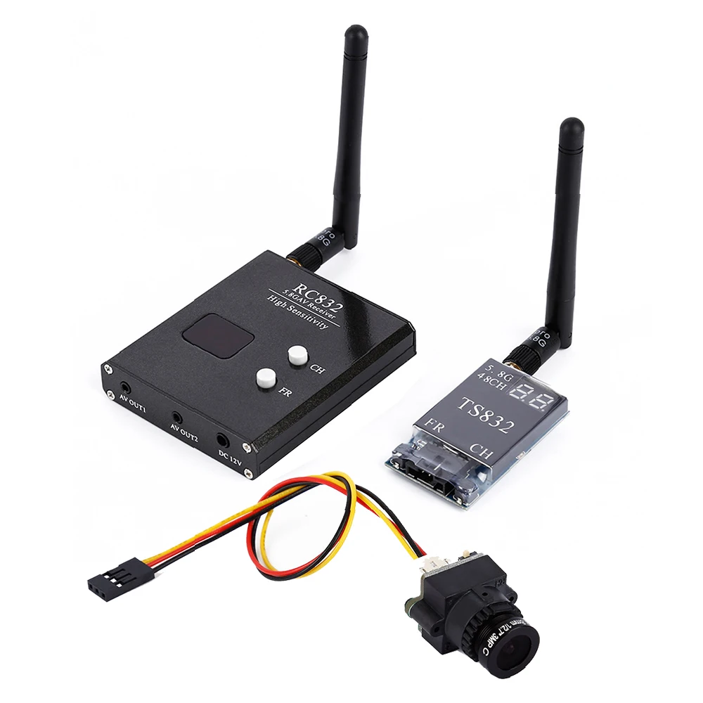 New 48CH 5.8G 600mw 5km Wireless AV Transmitter TS832 +RC832 Receiver +1000TVL camera for FPV