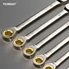 1Pc Key Wrench Flexible Golden Ratchet Wrenches Torque Universal Spanners for Car Repair Tools Metric Hand Tool 1