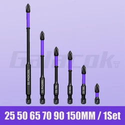 Magnetic Anti - Slip Long Screwdriver Bit Set with Hex Shank (6PCS)