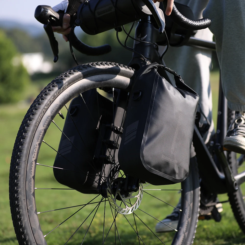 Rhinowalk Bike front fork Waterproof bag Bike Pannier Bag Saddle Bag Fork  Bag Rack Bicycle Bag Shoulder Bag 6L for E-Scooter Mountain Bike  Accessories