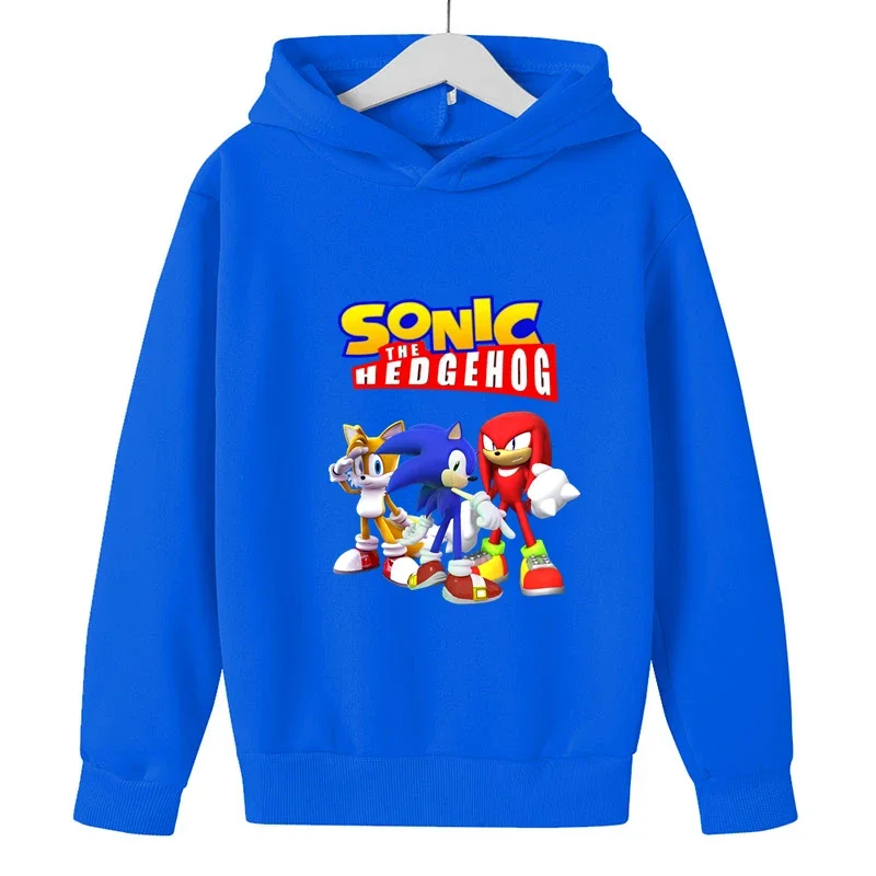 

Boys Sonic Hoodies Autumn Cartoon Sonic The Hedgehog Sweatshirt Kids Funny Harajuku Fashion Tops Boys Girls Cool Pullover