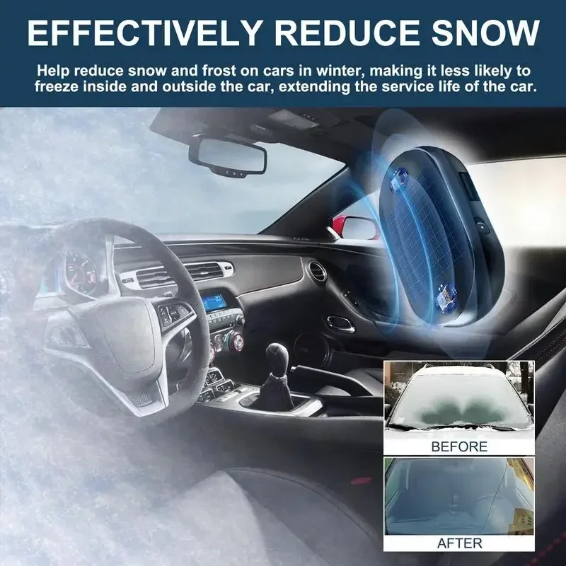 Solar panel Car Snow Removal Auto Antifreeze Ornament Winter Windshield Ice Defroster Car Glass Deicing Tool For Truck SUVs
