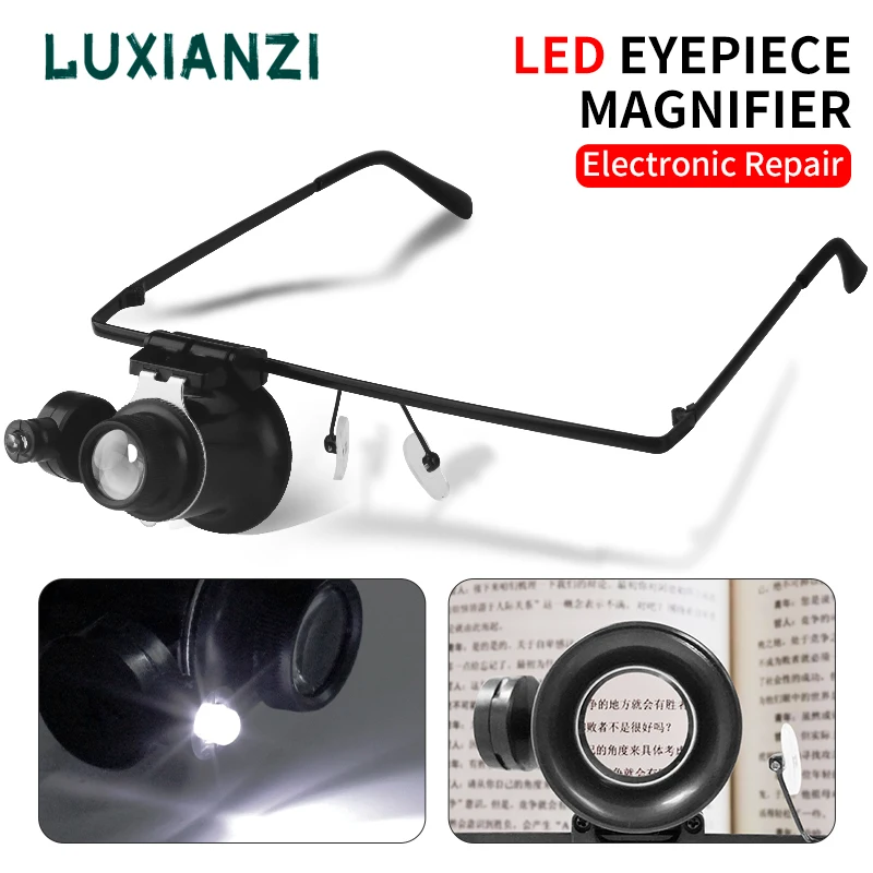 LUXIANZI 20X Glasses Type Loupe Eye Magnifier Watch Jewelers Repair