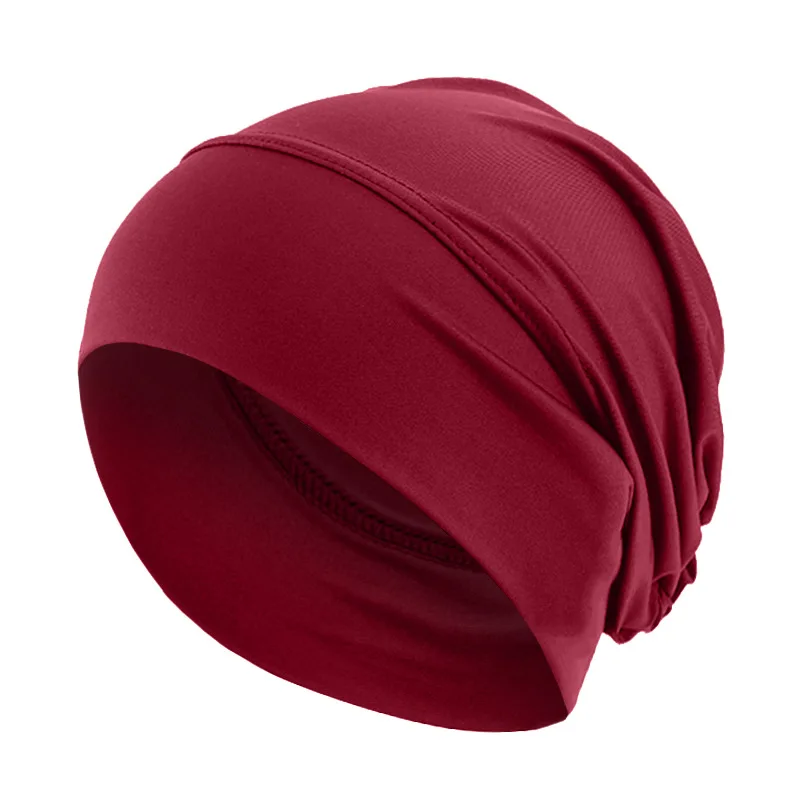 Ramadan Einfarbig Frauen Muslimischen Hijab Caps Wrap Kopf Weiche Elastische Turban Motorhaube Chemo Kappe Kopfschmuck Tragbare – Detail 9