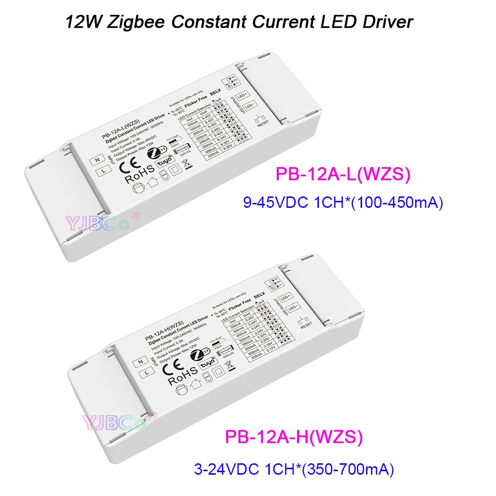 Skydance AC110V-220V To 3-24VDC 1CH*(350-700mA) 12W Zigbee 3.0 Constant Current LED Driver 9-45VDC 100-450mA Tuya APP Controller 3w 2w 1w led driver 700ma input 5 35v dc dc constant current module