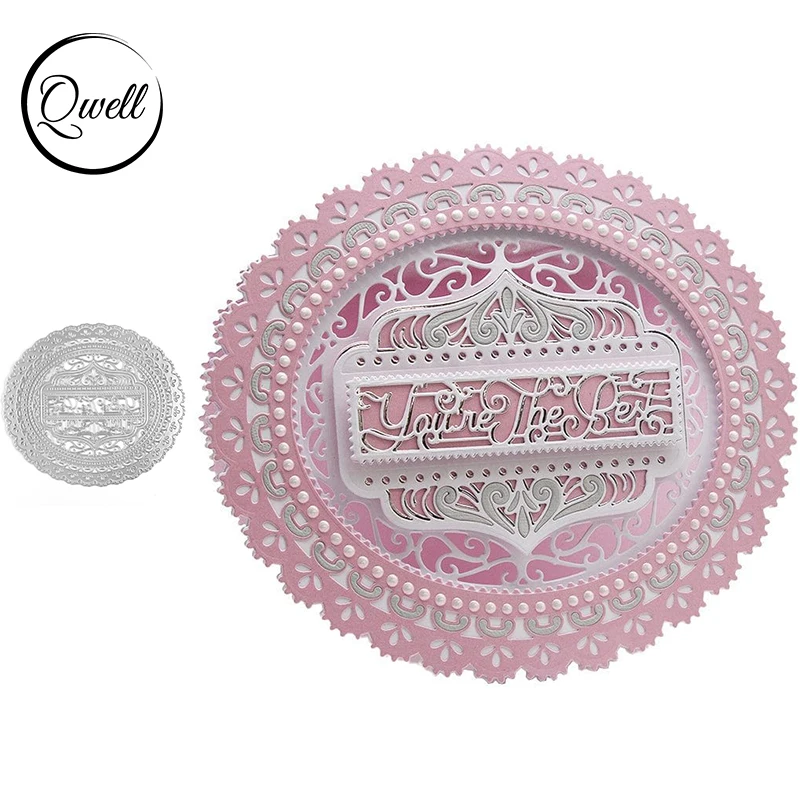 

QWELL Oval Layering Die Set You Are The Best Words Metal Cutting Dies DIY Scrapbooking Craft Paper Album Making 2023 Hot Sale