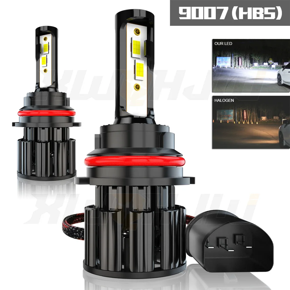 

XWQHJW 2PCS Car lights Z3-9007 Super Bright LED Headlights High Low Beam Fog Light Bulb White Minisize Car accsesories