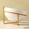 Ceramic Bowl for Kittens and Puppies 500ML Pet Water Feeder Cat Food Dispenser with Elevated Stand Ideal Cat Accessory Feeding 4