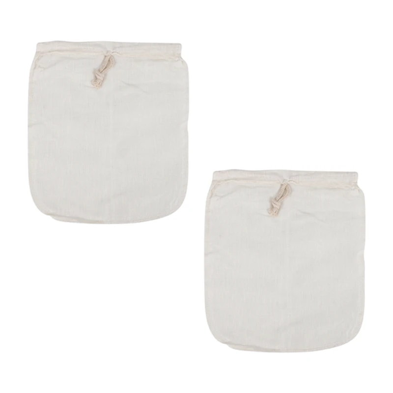 2-Piece Cheese Cloth, Fine Mesh Cord Cheesecloth Bag, Multiple-Use Cheese Cloth For Filtering, Reusable Food Filter