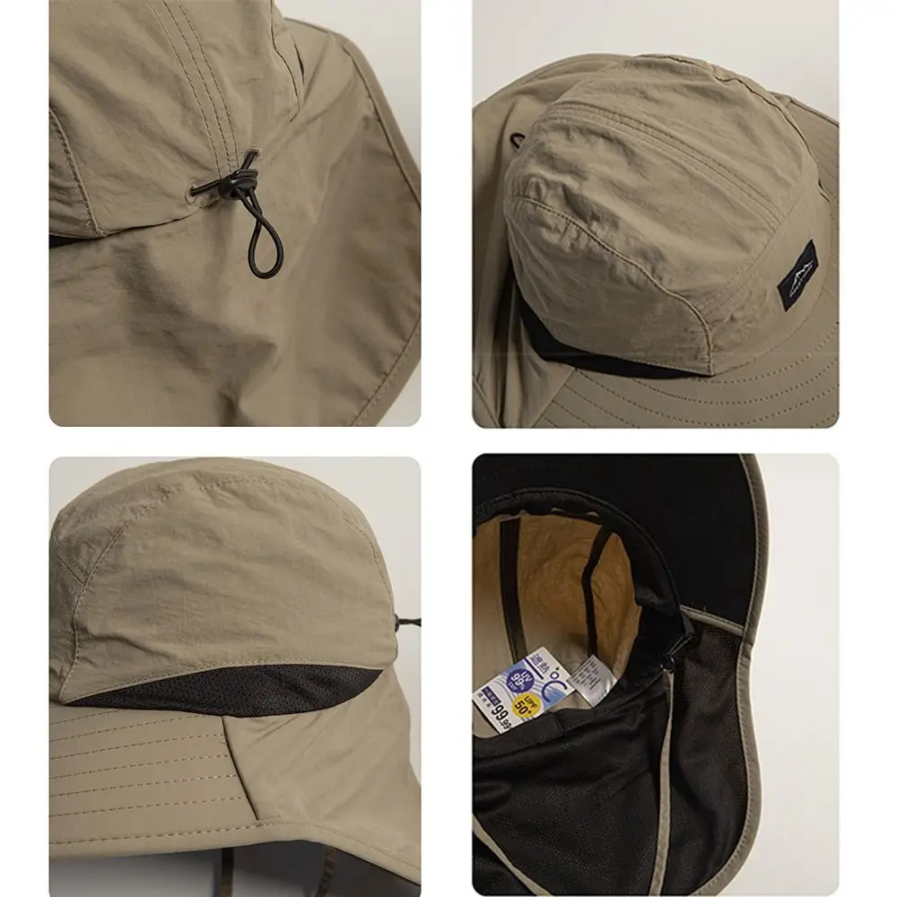 Sun Hats Wide Brim Fisherman Hat Sunscreen Quick-Drying Hiking Sun-Shade Bucket Hat Fishing Caps