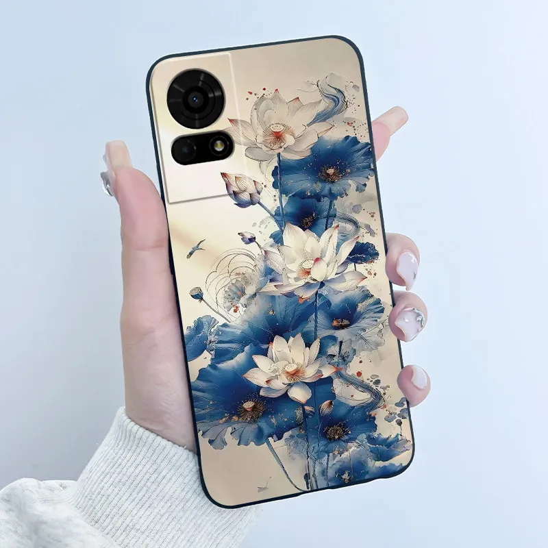 Aesthetic Luxury Soft Silicone Protective Back Cover - Black Shell
