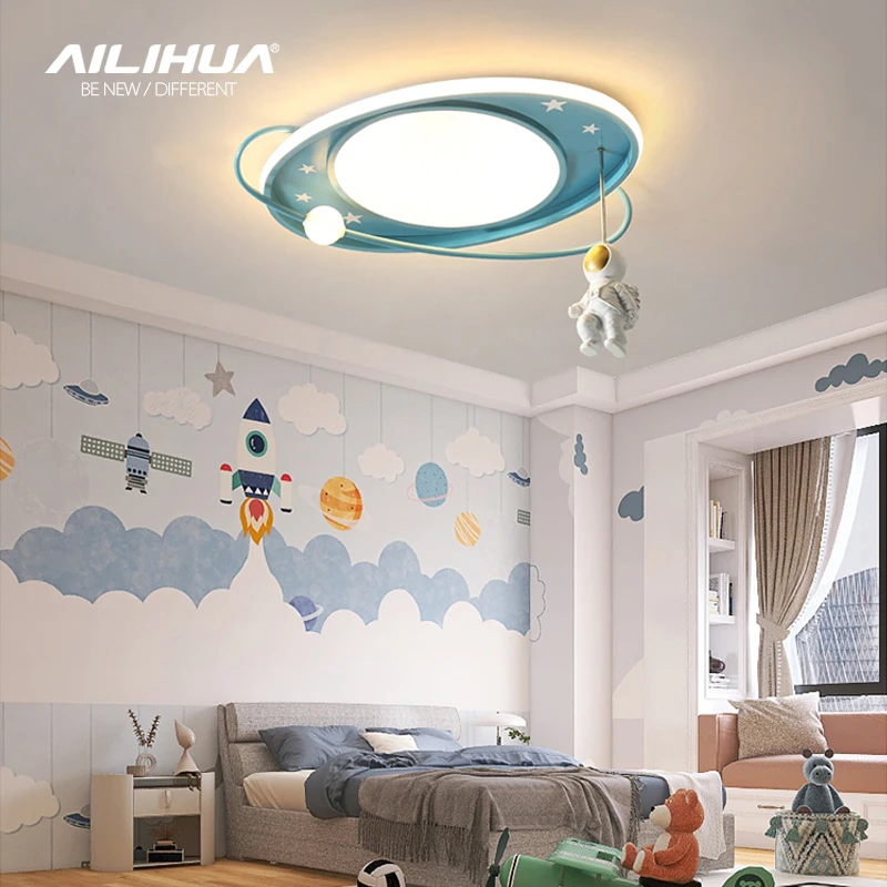 

Скандинавский мультяшный астронавт, детская комната, потолочные светильники, креативная Звездная ночь, роуминговая атмосфера, декоративные светильники для детей