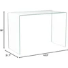 Bent Glass Computer Desk Rectangular Shaped PC Laptop Workstation Table for Home Office, 43.3" L, Clear 3
