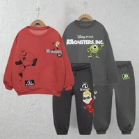 Kids' Disney Garments The Incredibles And Monsters Inc Sweatshirt + Pants Sets For Baby Boys Girls Sporty Autumn Casual Attire