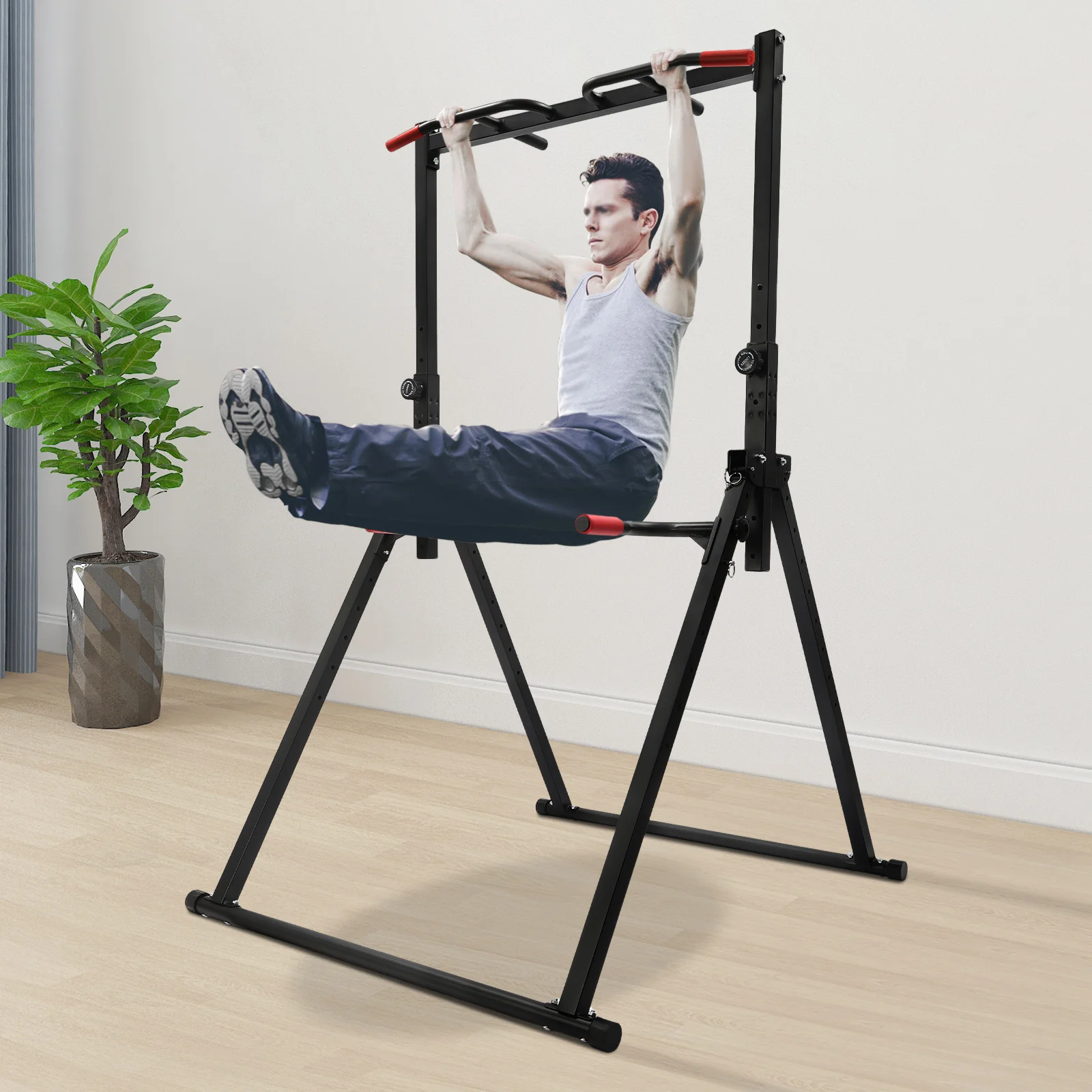 Power Tower Dip Station Pull Up Bar Multi-Function Training Station with Parallel Bars 200kg for Strength Training
