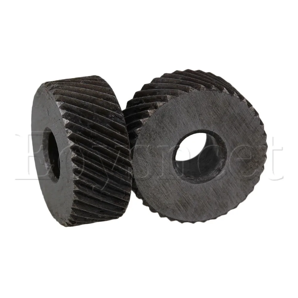 Knurl Wheel Tool Diagonal Coarse Twill Pattern 8 x 19mm 1.2mm Pitch Roller 2 x knurling tool set
