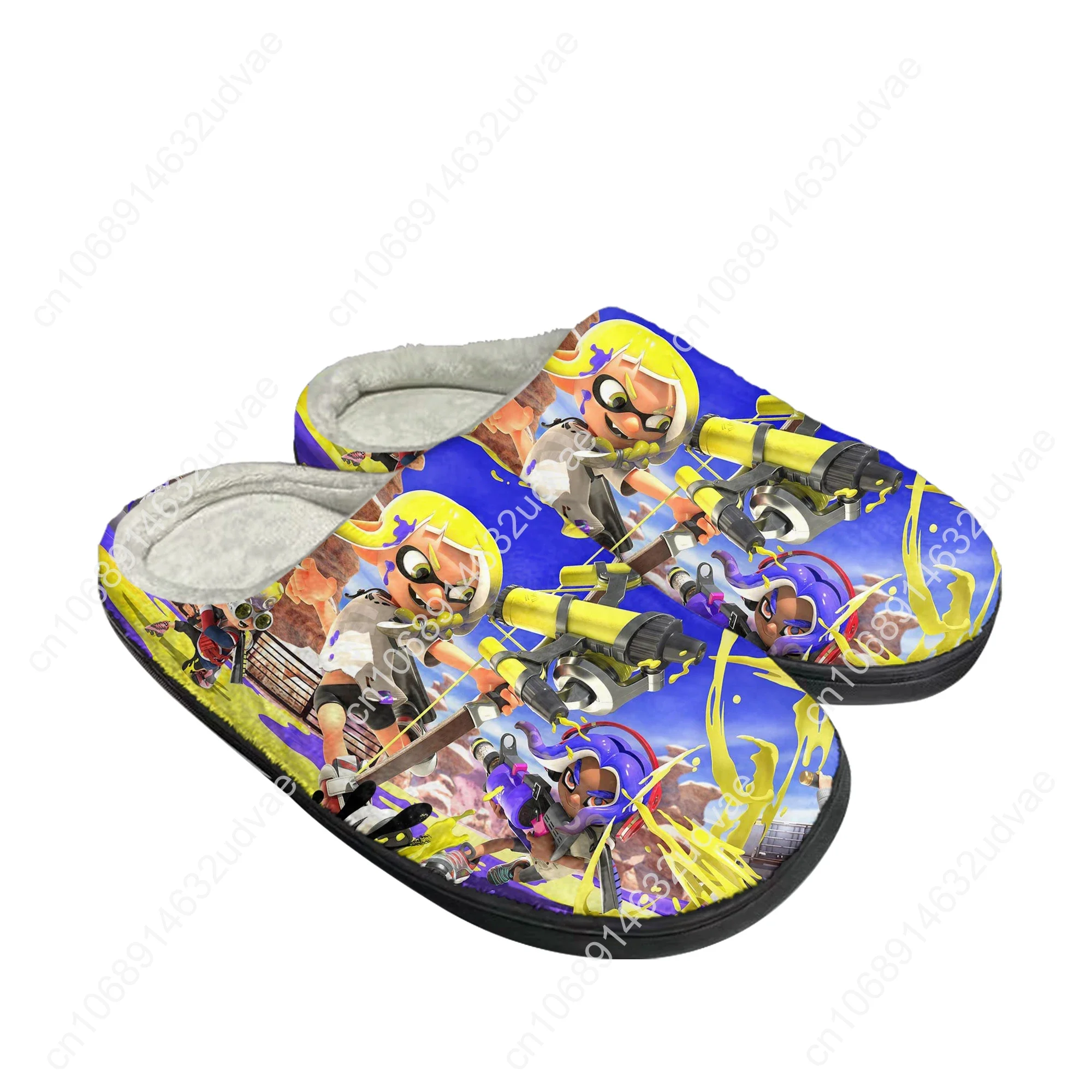 Splatoons Game Home Cotton Custom Slippers Mens Womens High Quality Sandals Plush Casual Keep Warm Shoes Thermal Slipper
