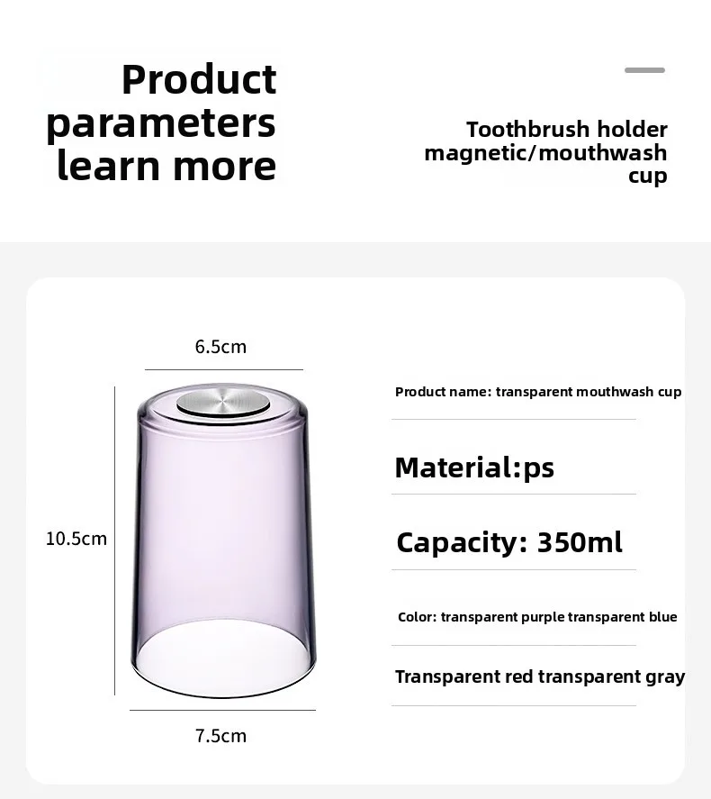 Bicchiere da bagno magnetico rovesciato con porta spazzolini_voghion.com