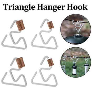 Triangle Hanger Hook Tent Light Hangers Travel Survival Kit Lantern Stand Hooks Stainless Steel Lightweight Strong Outdoor Tools