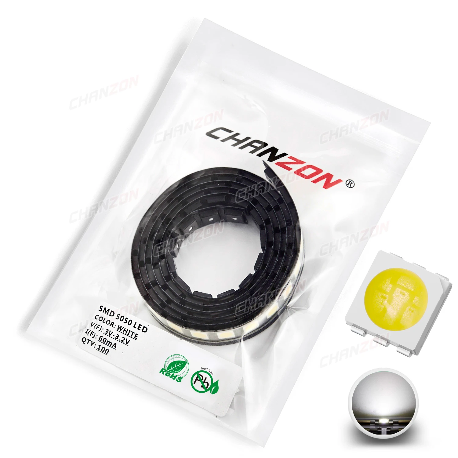 100pcs SMD 5050 (2020) LED 방출 다이오드 램프 칩 따뜻한 차가운 흰색 빨간색 녹색 파란색 노란색 주황색 UV 핑크 RGB 3V SMT 빛 구슬