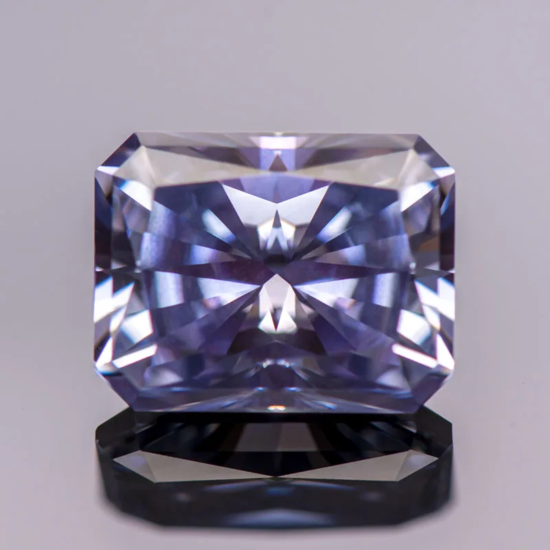 

Moissanite Stone Lavender Color Radiant Cut Gemstone Lab Grown Diamond for Charms Jewelry Making Materials with GRA Certificate