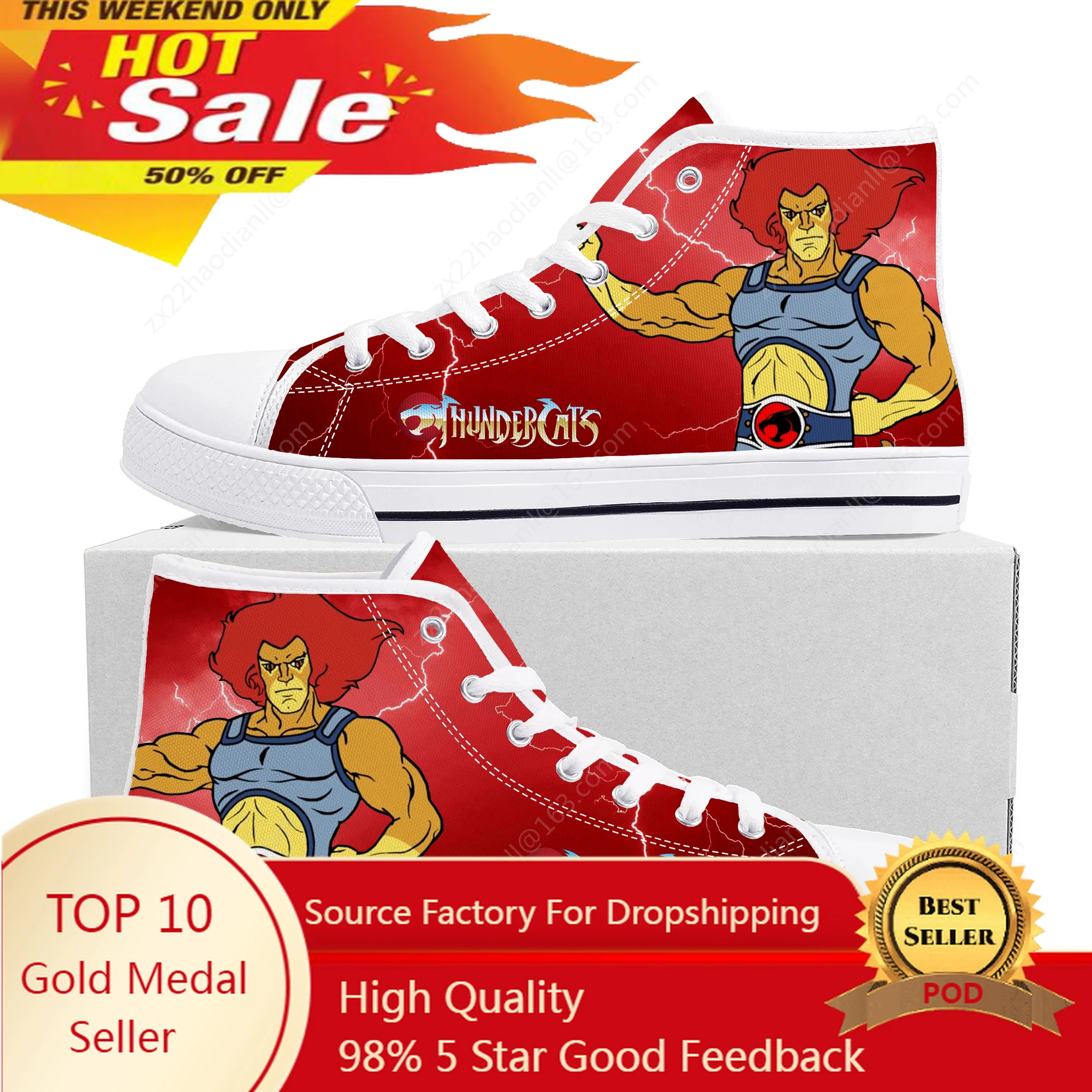 

Hot Thundercats Cartoon High Top Sneakers High Quality Mens Womens Teenager Canvas Sneaker Casual Couple Shoes Custom White Shoe