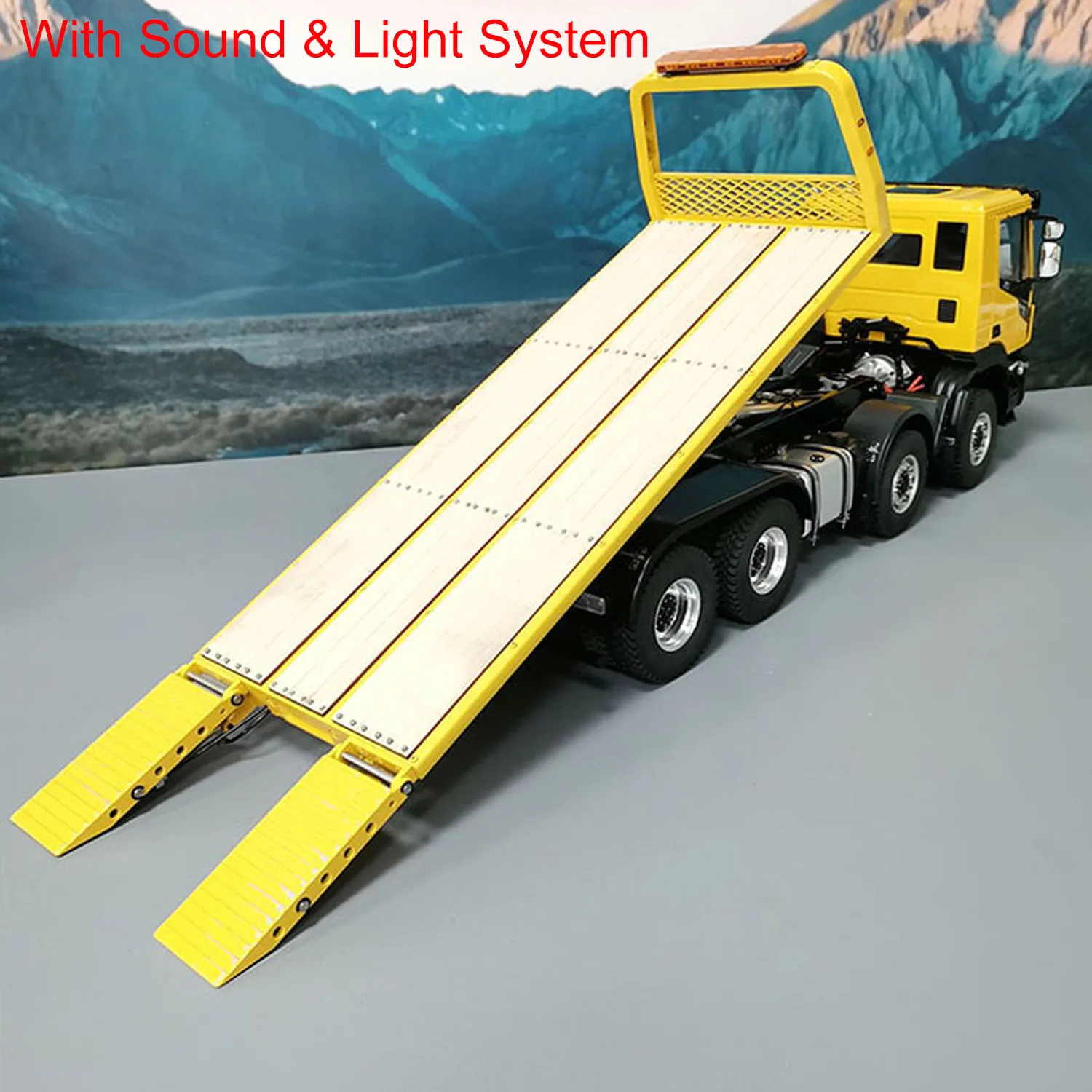 1/14 8x4 RC Hydraulic Wrecker Truck Remote Control Rescue Vehicles Model With Sounds Lights Painted Assembled Boys Toys TH23195 5