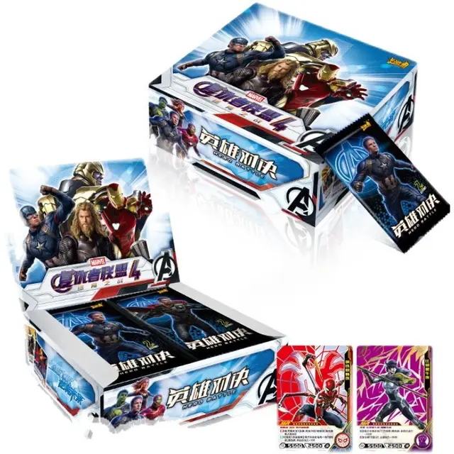 Marvel Avengers Captain America SpiderMan Creative Cartoon Board Game Card SSR Flash Card Collection Full Set of Christmas Gifts