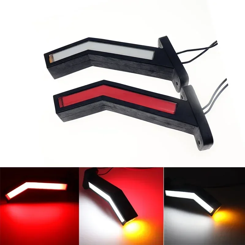 Luz LED lateral para remolque y camión, Marcador de Iluminación, lámpara de contorno, luz lateral ámbar, rojo y blanco, 12-24V, 2 unidades