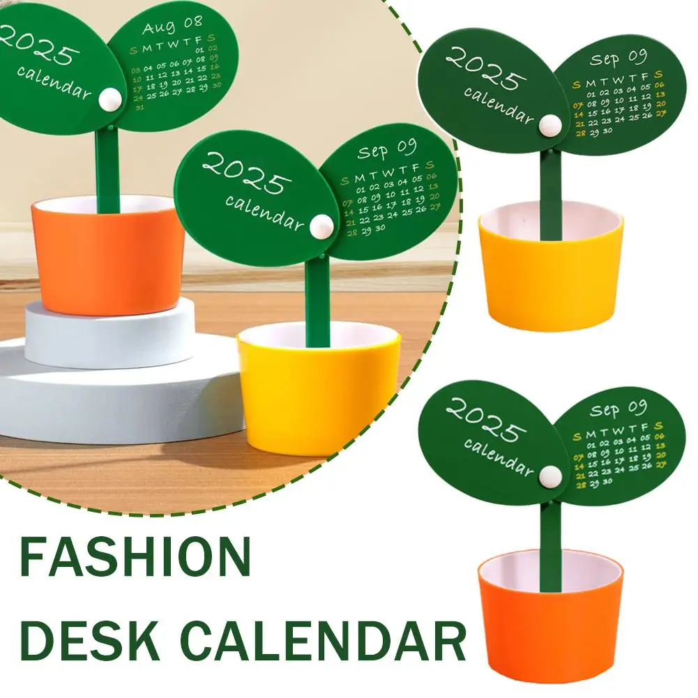 Cute Cartoon Flower Pot Pen Holder Calendar 18cm Creative Fashion Simple Desk Calendar Home Desktop Decoration Pieces