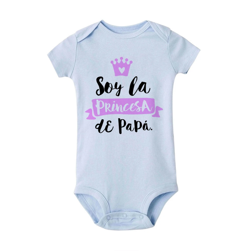 No Falling in Love I'm My Dad's Spanish Printed Baby Bodysuit Funny Newborn Jumpsuit Toddler Summer Clothes Infant Shower Gifts