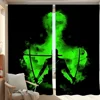 Home Interior Kitchen Curtains for Living Room 2 Pieces Blackout Curtains Door Curtain Roronoa Zoro Bedroom Decoration Partition 1