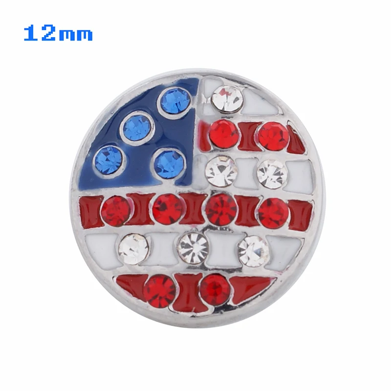 K0001  Flower Bat  Ribbon Crystal gemstone Birthstone 12mm Metal snap button jewelry DIY  bracelet 