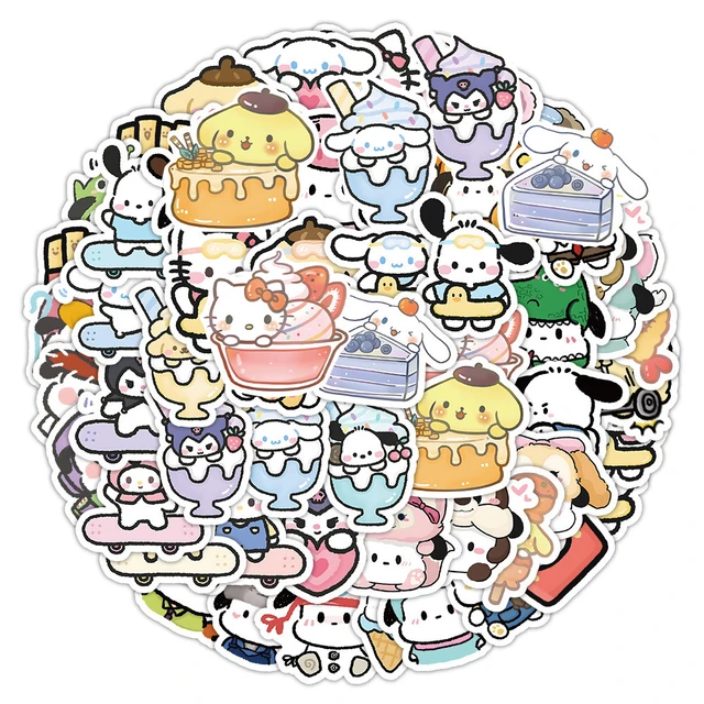10/30/50/100pcs Kawaii Pochacco Pekkle Cartoon Stickers Sanrio Aesthetics  Sticker Laptop Stationery Tablet Scrapbook food Decals - AliExpress