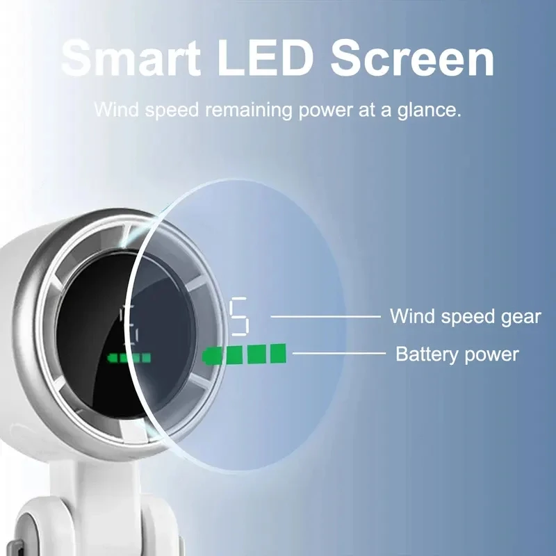 2026 Handheld Turbo Fan – Foldable Mini Personal Fan with Digital Display 2